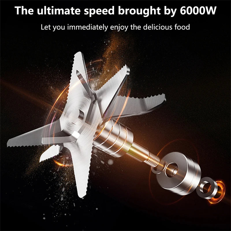 2.5L Electric Blender 6000W Powerful Mixer Juicer Smoothie Maker Table Blenders 2 in 1 Food Processor Ice Fruit Blender Mixer