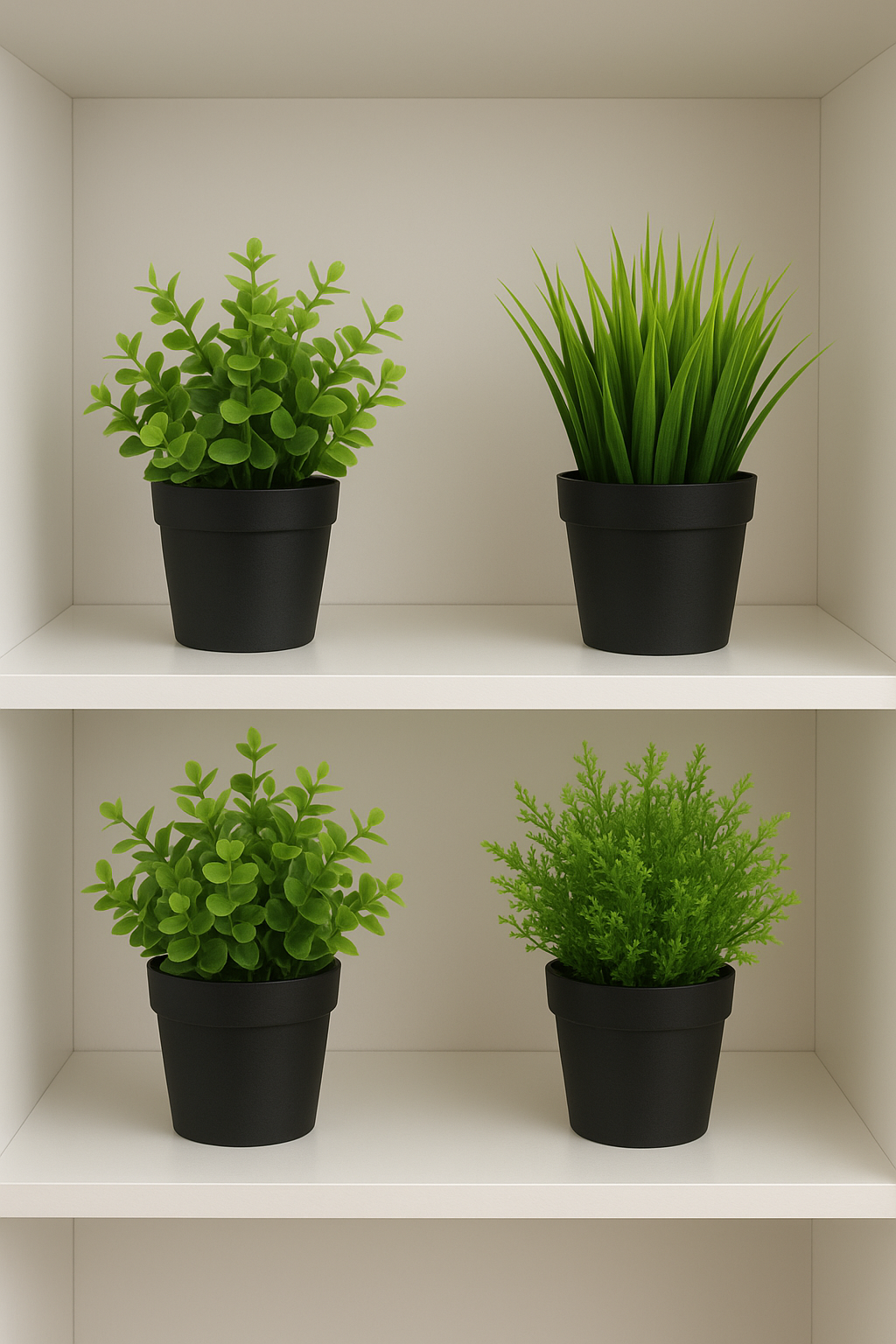 Mini Artificial Eucalyptus Plant in Black Pot – Home & Office Décor”