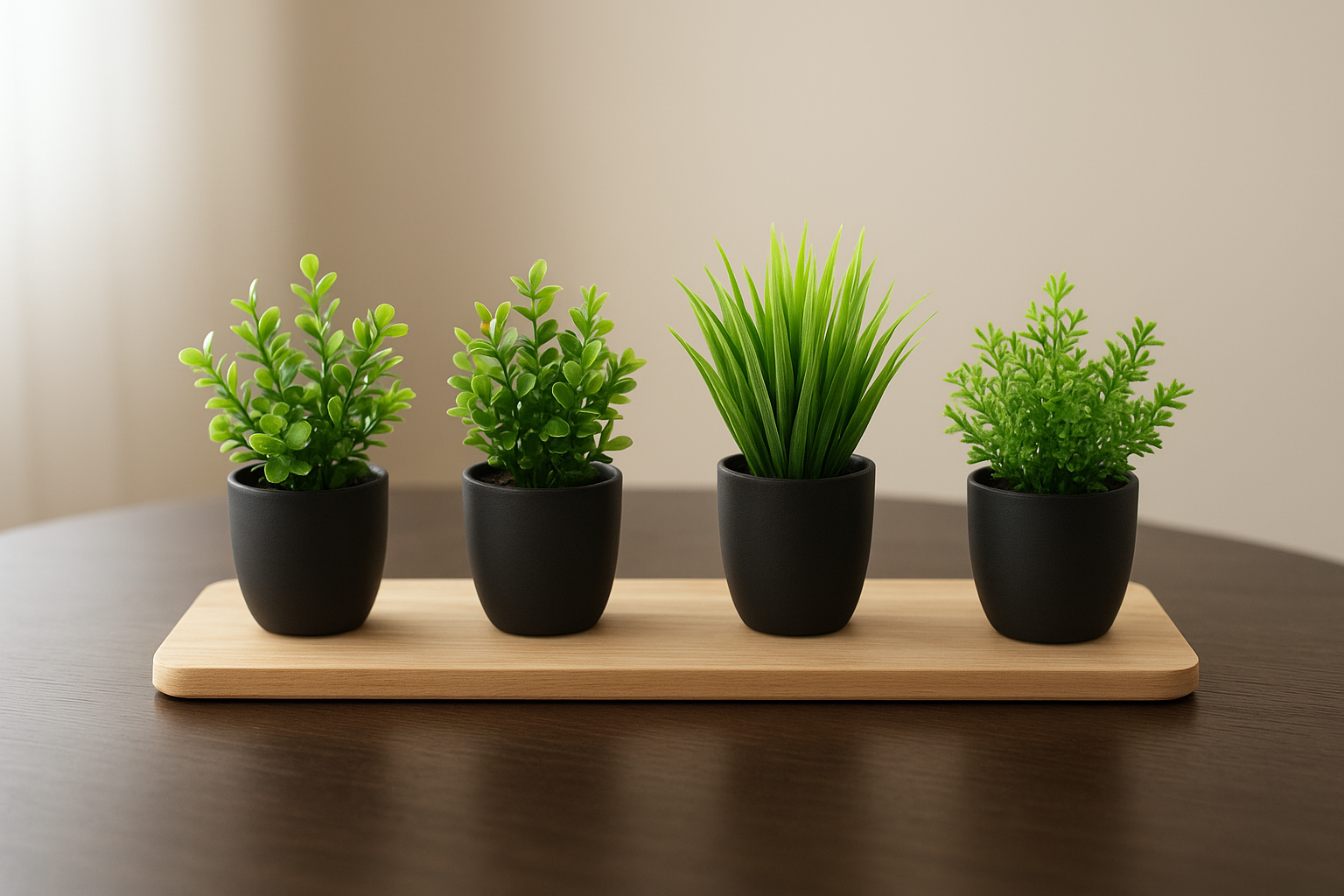 Mini Artificial Eucalyptus Plant in Black Pot – Home & Office Décor”