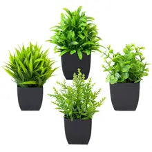 Mini Artificial Eucalyptus Plant in Black Pot – Home & Office Décor”