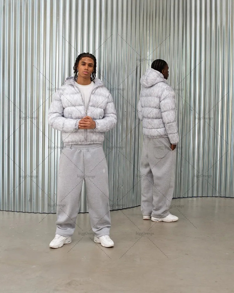 2025 Trendy High Street Retro Casual Solid Color Zipper Coat Street Hip-Hop Streetwear Men