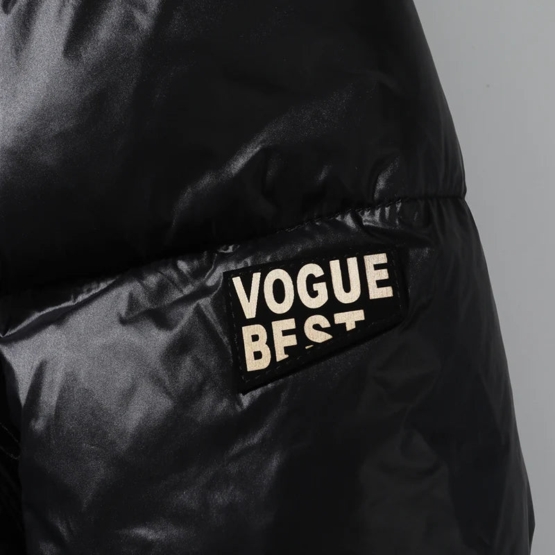 2024 Winter Warm Jacket Men's Trendy Brand Black Gold Bright Waterproof Warm